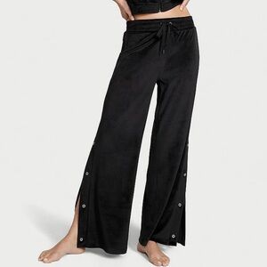 Victoria Secret Velour Diamante Wide-Leg Snap Lounge Pants